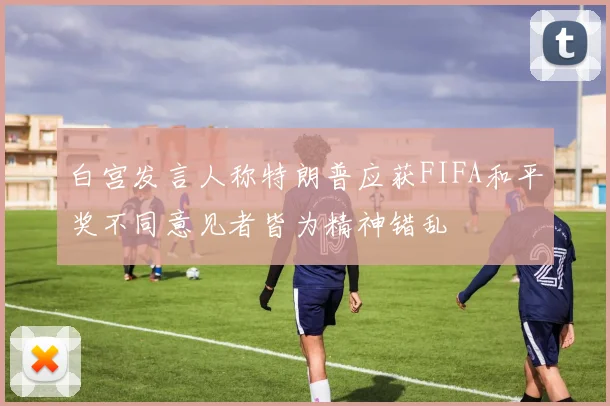 白宫发言人称特朗普应获FIFA和平奖不同意见者皆为精神错乱